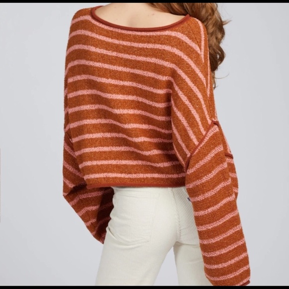 Free People Bardot Striped Chunky Sweater - Picture 4 of 13
